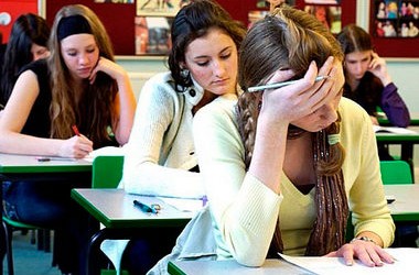 Ученики 9-х классов пишут диктант № 100 на тему: Киевские каштаны